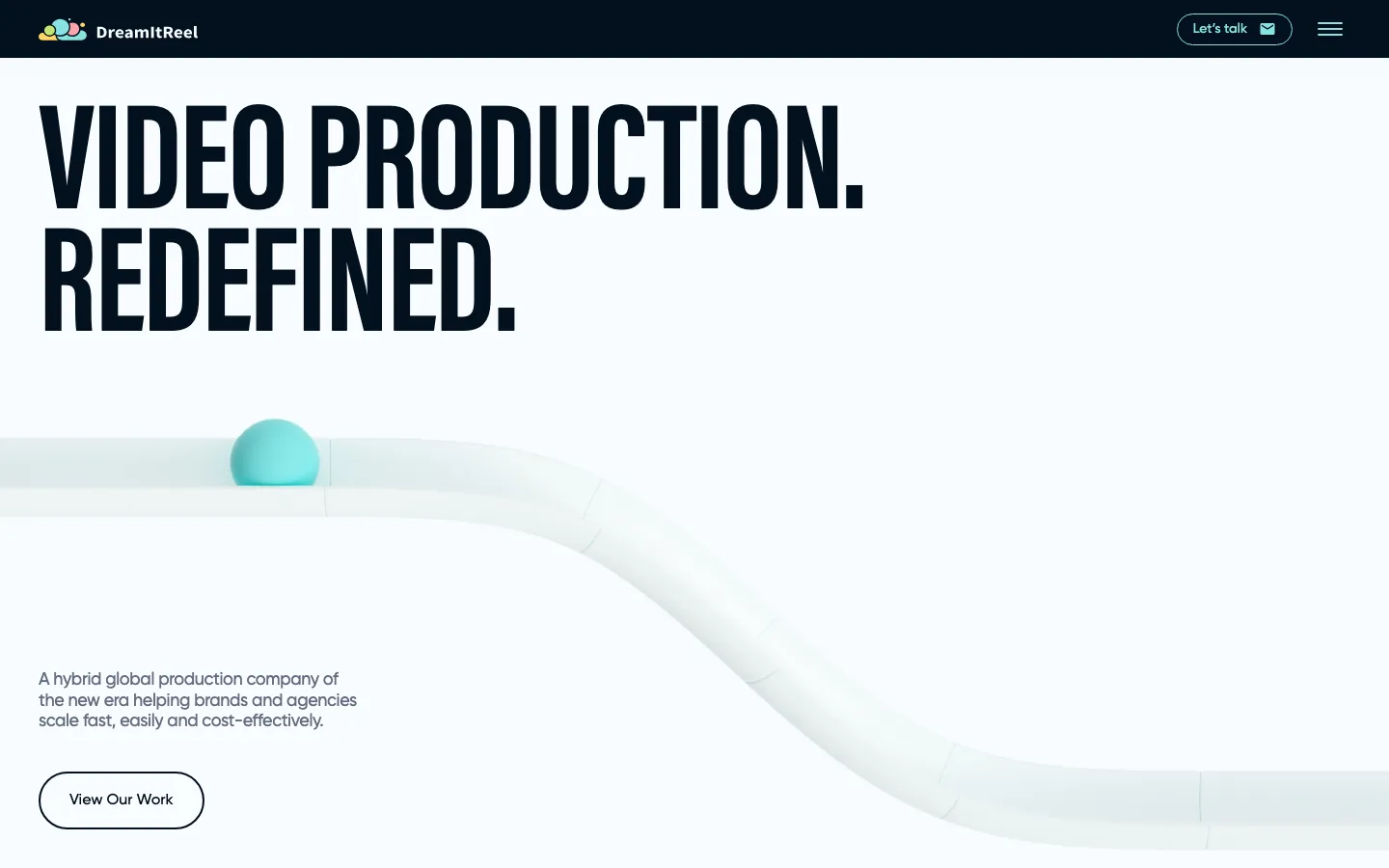 Homepage of Dream It Reel on desktop