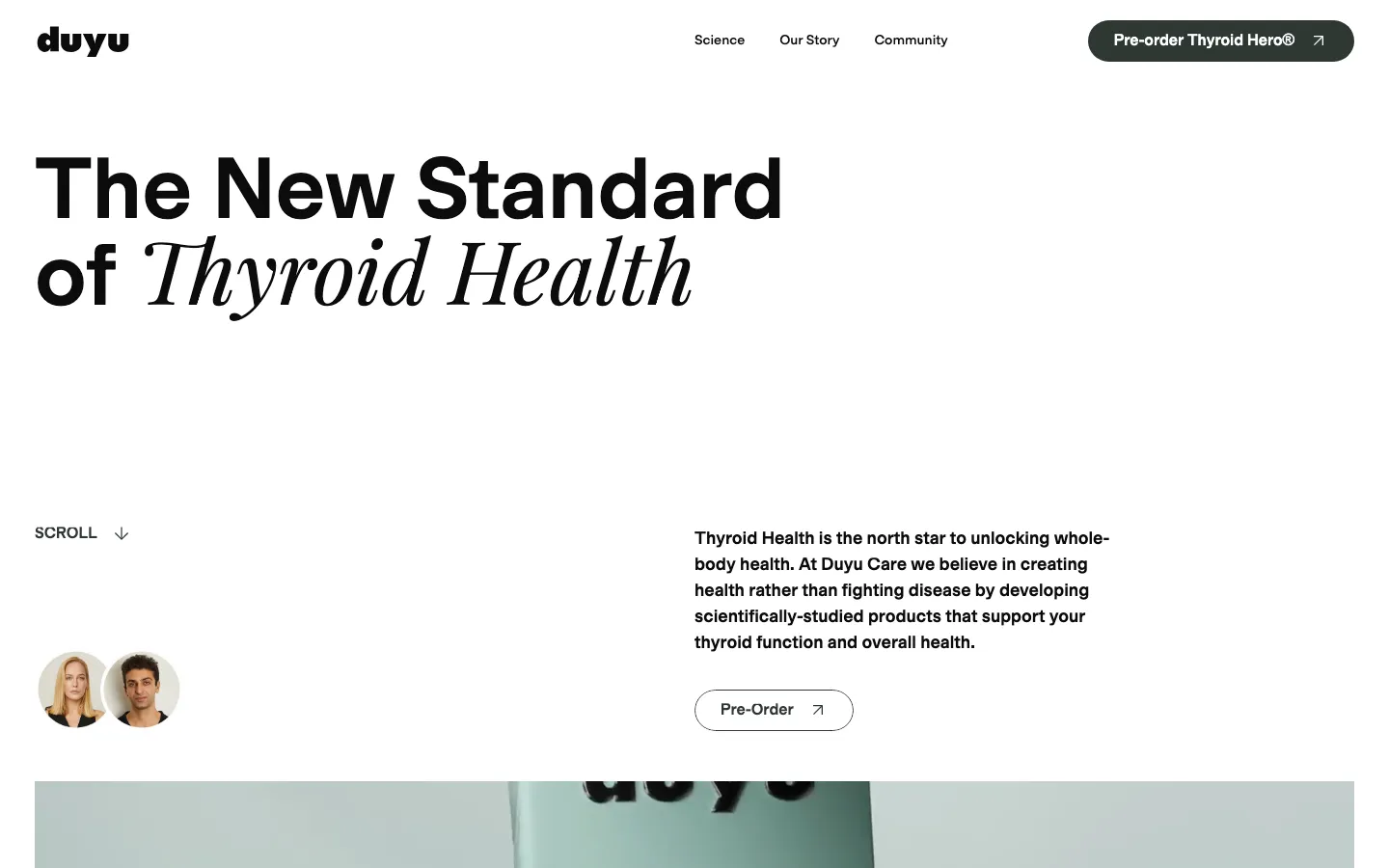 Homepage of Duyucare on desktop